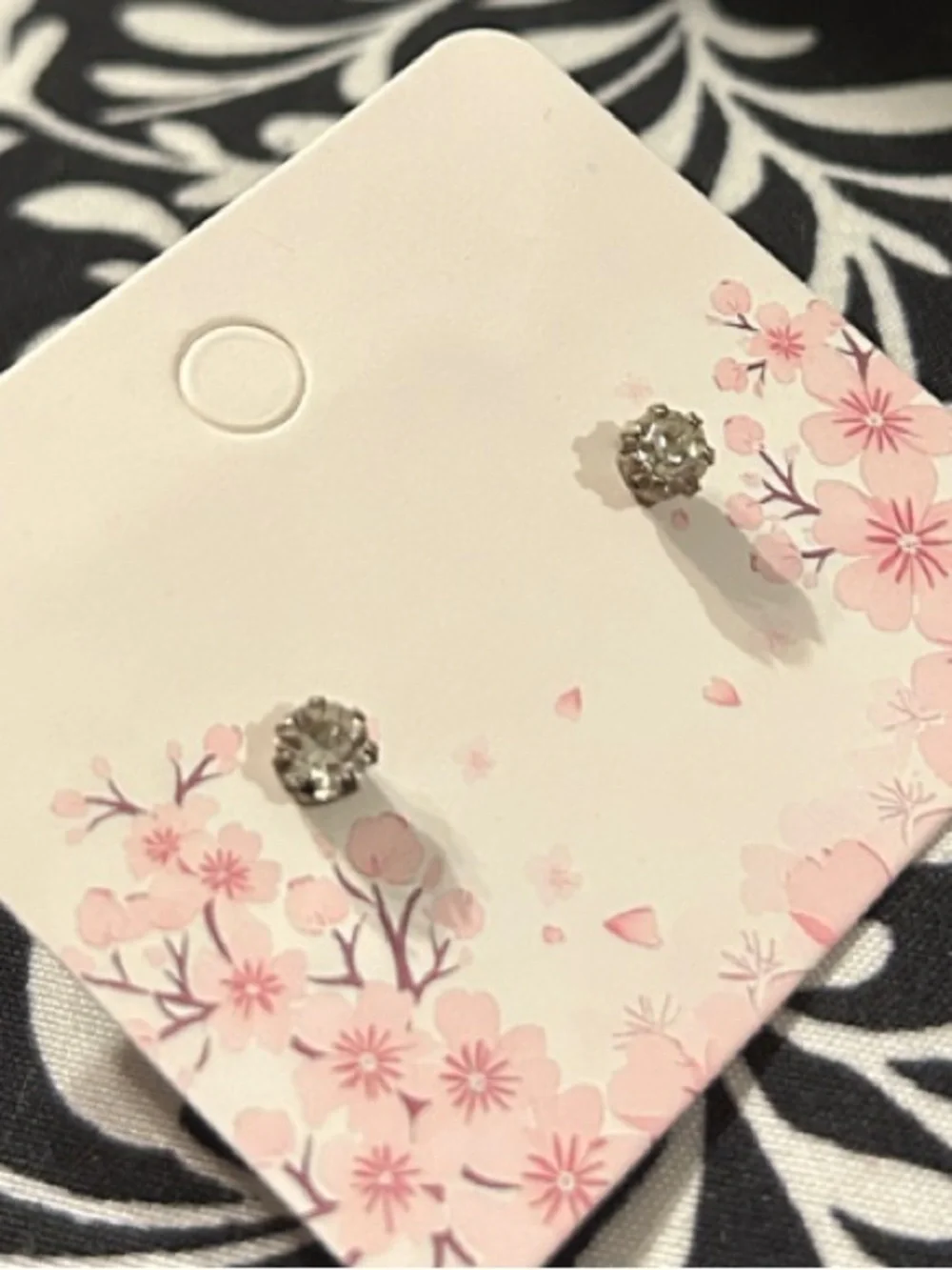 Classic Silver Floral Stud Earrings - Sparkling Accent